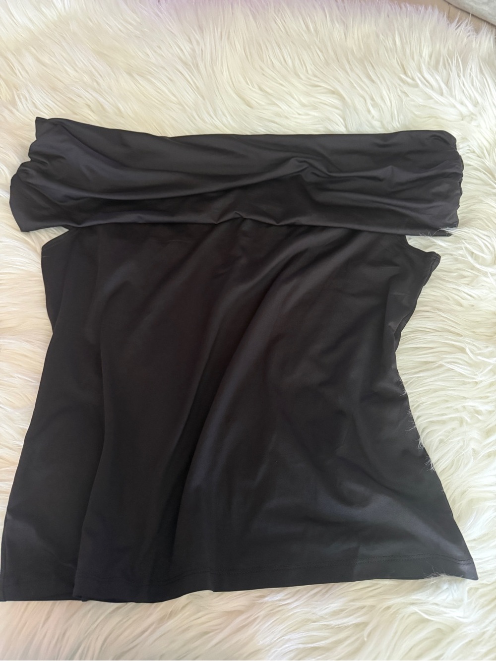 H&M Black Foldover Off-Shoulder Top